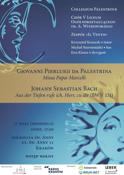 <p>Plakat koncertu Collegium Palestrinae i Chóru V LO w Krakowie</p> 